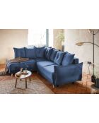 Ecksofa L, umwandelbar, linke Ecke Lazy Lukka, marineblau, 247 x 191 x 85 cm