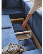 Ecksofa L, umwandelbar, linke Ecke Lazy Lukka, marineblau, 247 x 191 x 85 cm