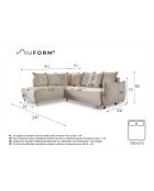 Ecksofa L, umwandelbar, linke Ecke Lazy Lukka, marineblau, 247 x 191 x 85 cm