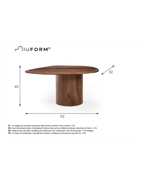 Mesita de nogal Miuf — 92x52x42 cm