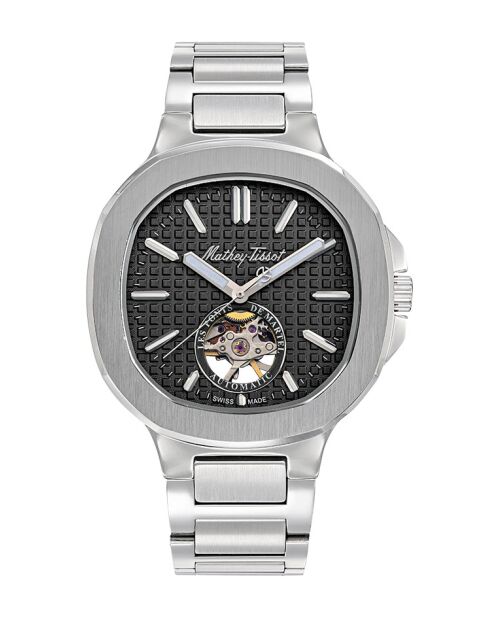 Automatische, in der Schweiz hergestellte Catena SA200 Herren-Armbanduhr aus silberfarbenem Stahl