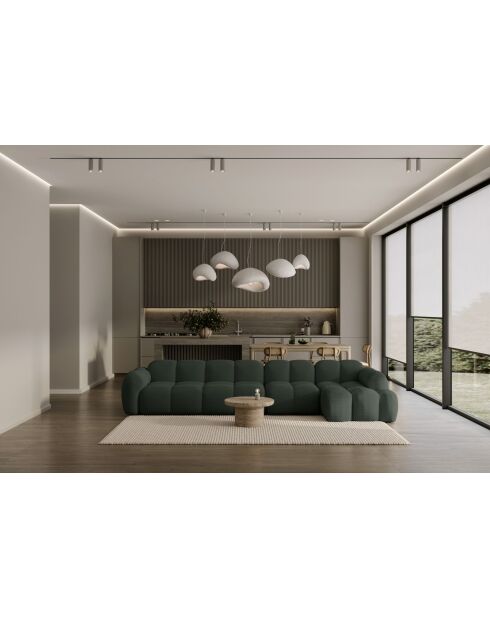 Divano angolare fisso M, destro Cloud Dark Green - 315x160x76 cm