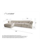 Fixed M Left Gatsby Ecksofa, dunkelgrün — 338 x 175 x 87 cm