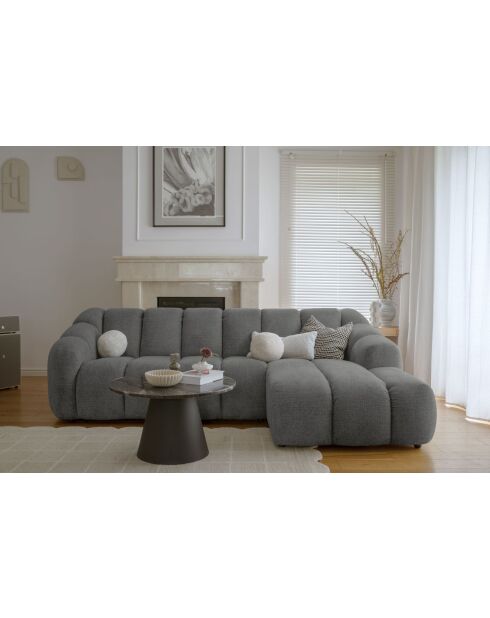Festes Ecksofa S Right Shell Grey - 255x165x75 cm