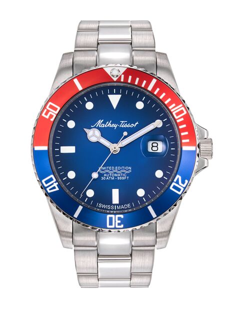 Swiss Made Automatic STP 1-11 zilverkleurig stalen herenhorloge