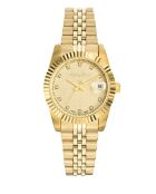 Montre Femme Quartz Swiss Made RONDA 585 H3 en Acier dorée