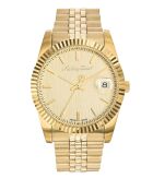 RONDA 515 H3 Quartz herenhorloge van Zwitserse makelij in goudstaal