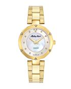 Montre Femme Quartz Swiss Made RONDA 762 en Acier dorée