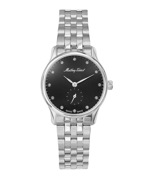 Montre Femme Quartz Swiss Made RONDA 1064 en Acier argentée