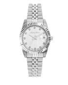 Reloj de cuarzo de acero plateado RONDA 585 H3 fabricado en Suiza para mujer