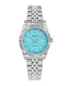 Ronda 585 H3 Quarzuhr, hergestellt in der Schweiz, für Damen aus silberfarbenem Stahl