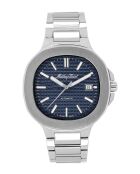 Automatische, in der Schweiz hergestellte Sellita SW200 Herrenuhr aus silbernem Stahl