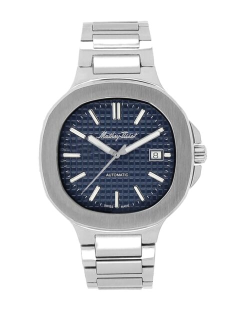 Automatische, in der Schweiz hergestellte Sellita SW200 Herrenuhr aus silbernem Stahl