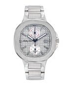 Ronda Swiss Made Quartz Ronda Herrenuhr aus silbernem Stahl