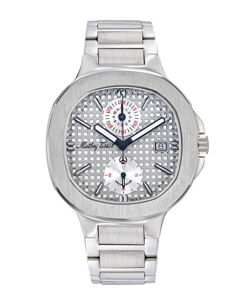 Ronda Swiss Made Quartz Ronda Herrenuhr aus silbernem Stahl