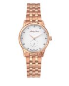 Montre Femme Quartz Swiss Made RONDA 1064 en Acier dorée rose