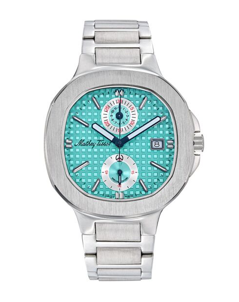 Ronda Swiss Made Quartz Ronda Herrenuhr aus silbernem Stahl