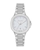 Schweizer Quarzuhr RONDA 585 h6 aus silberfarbenem Stahl für Damen