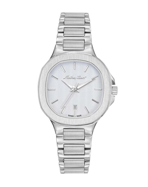 Schweizer Quarzuhr RONDA 585 h6 aus silberfarbenem Stahl für Damen