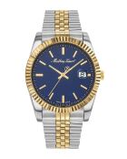 RONDA 515 H3 Reloj de cuarzo fabricado en Suiza para hombre en acero bicolor plateado/dorado