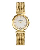 Montre Femme Quartz Swiss Made RONDA 1062 en Acier dorée