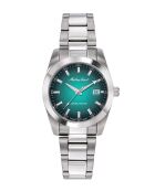 Ronda 585 H3 Quarzuhr, hergestellt in der Schweiz, für Damen aus silberfarbenem Stahl