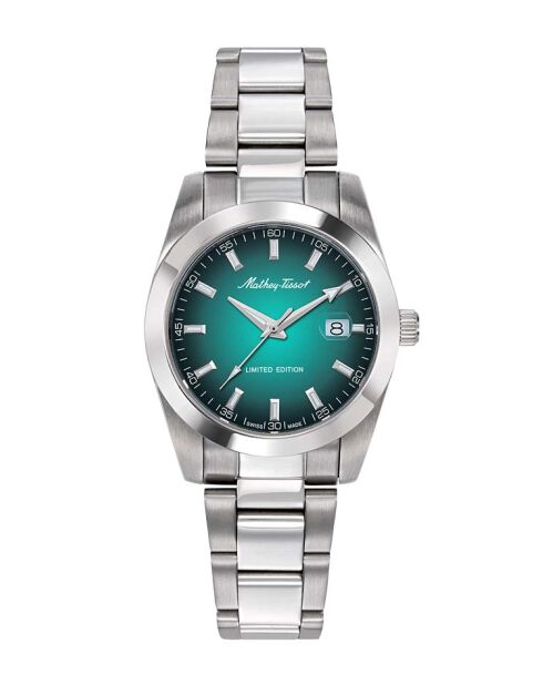 Ronda 585 H3 Quarzuhr, hergestellt in der Schweiz, für Damen aus silberfarbenem Stahl