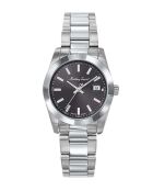 Ronda 585 H3 Quarzuhr, hergestellt in der Schweiz, für Damen aus silberfarbenem Stahl