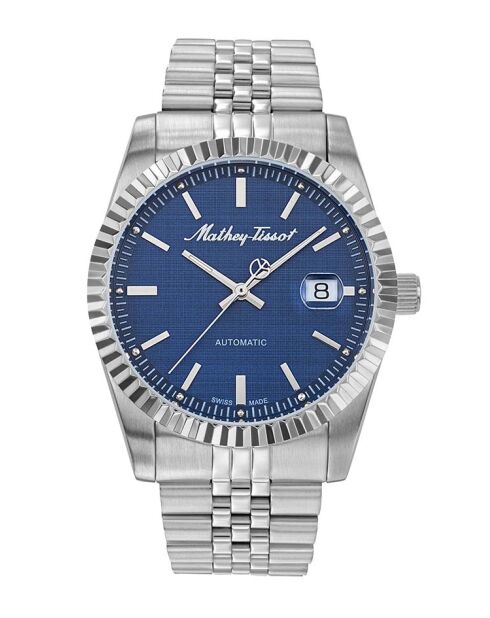 Swiss Made Automatic STP 1-11 zilverkleurig stalen herenhorloge