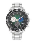 RONDA 5030D Quarzuhr für Herren, hergestellt in der Schweiz, aus silbernem Stahl