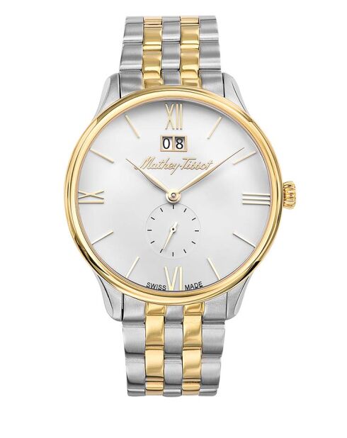 RONDA 6004B Orologio svizzero da uomo al quarzo in acciaio bicolore argento/oro