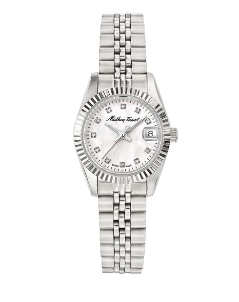Montre Femme Quartz Swiss Made RONDA 585 H3 en Acier argentée