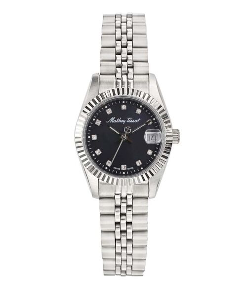 Montre Femme Quartz Swiss Made RONDA 585 H3 en Acier argentée