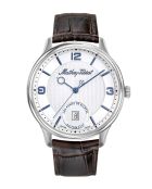 Peseux P224H6 In der Schweiz hergestellte automatische Herrenuhr aus braunem Leder