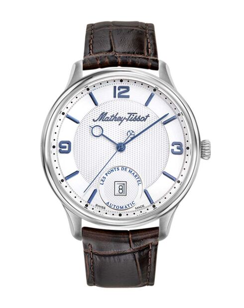 Peseux P224H6 Automatisch herenhorloge van Zwitserse makelij in bruin leer