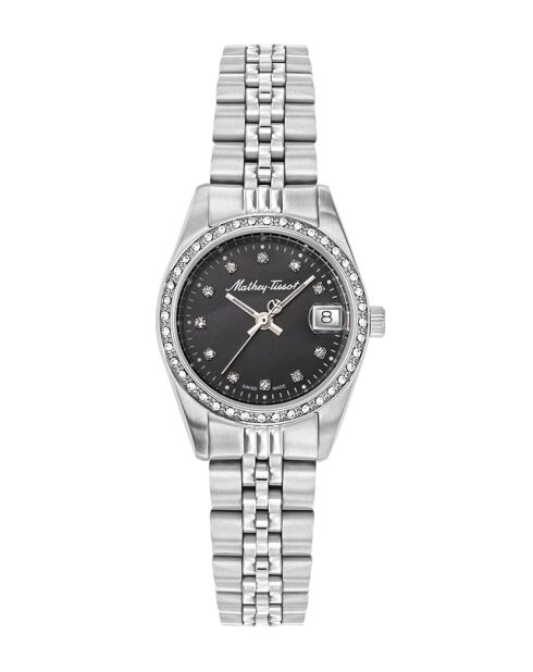 Montre Femme Quartz Swiss Made RONDA 585 H3 en Acier argentée