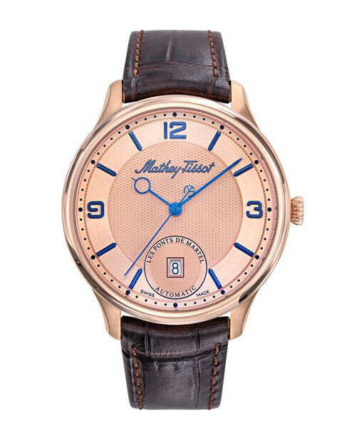 Peseux P224H6 Automatisch herenhorloge van Zwitserse makelij in bruin leer