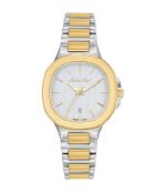 Quartz Swiss Made RONDA 585 h6 dameshorloge in tweekleurig zilver/goud staal