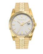 RONDA 515 H3 Quarzuhr für Herren, hergestellt in der Schweiz, aus goldfarbenem Stahl