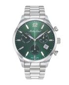 RONDA Z60 Chrono Swiss Made herenhorloge van zilverkleurig staal