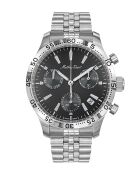 Chrono Swiss Made Ronda Z60 Herrenuhr aus silbernem Stahl