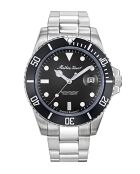 Ronda 505h3 Quarzuhr für Herren, hergestellt in der Schweiz, aus silbernem Stahl