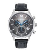 Reloj Ronda Z60 Chrono Swiss Made para hombre en piel negra