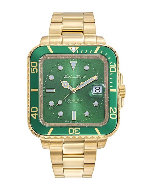 Ronda 505h3 Quartz herenhorloge van Zwitserse makelij in goudstaal