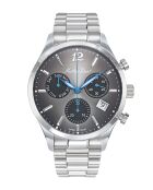 RONDA Z60 Chrono Swiss Made herenhorloge van zilverkleurig staal