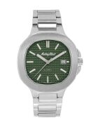 Automatische, in der Schweiz hergestellte Sellita SW200 Herrenuhr aus silbernem Stahl