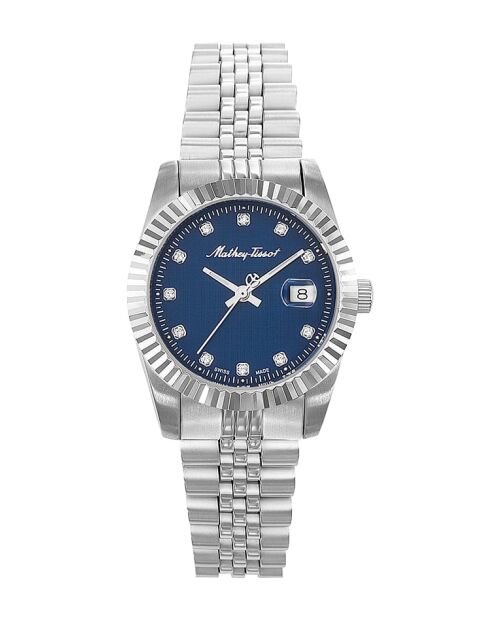 Montre Femme Quartz Swiss Made RONDA 585 H3 en Acier argentée