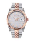 Swiss Made Automatic STP 1-11 Herrenuhr aus zweifarbigem Silber-/Roségoldstahl