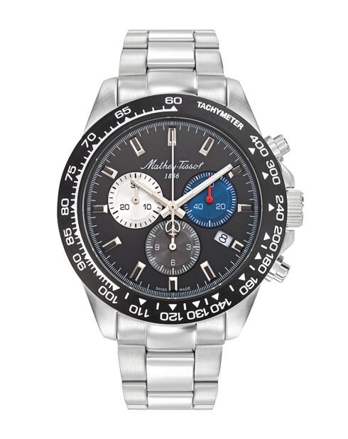 Montre Homme Quartz Swiss Made RONDA 5030D en Acier argentée