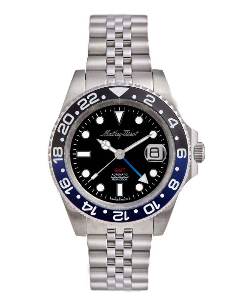 Automatisch peseux P293 horloge van Zwitserse makelij voor heren, zilverkleurig staal